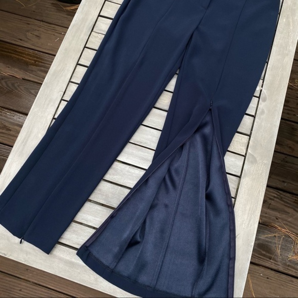 DREW Navy Front Seam Zip Leg Pants